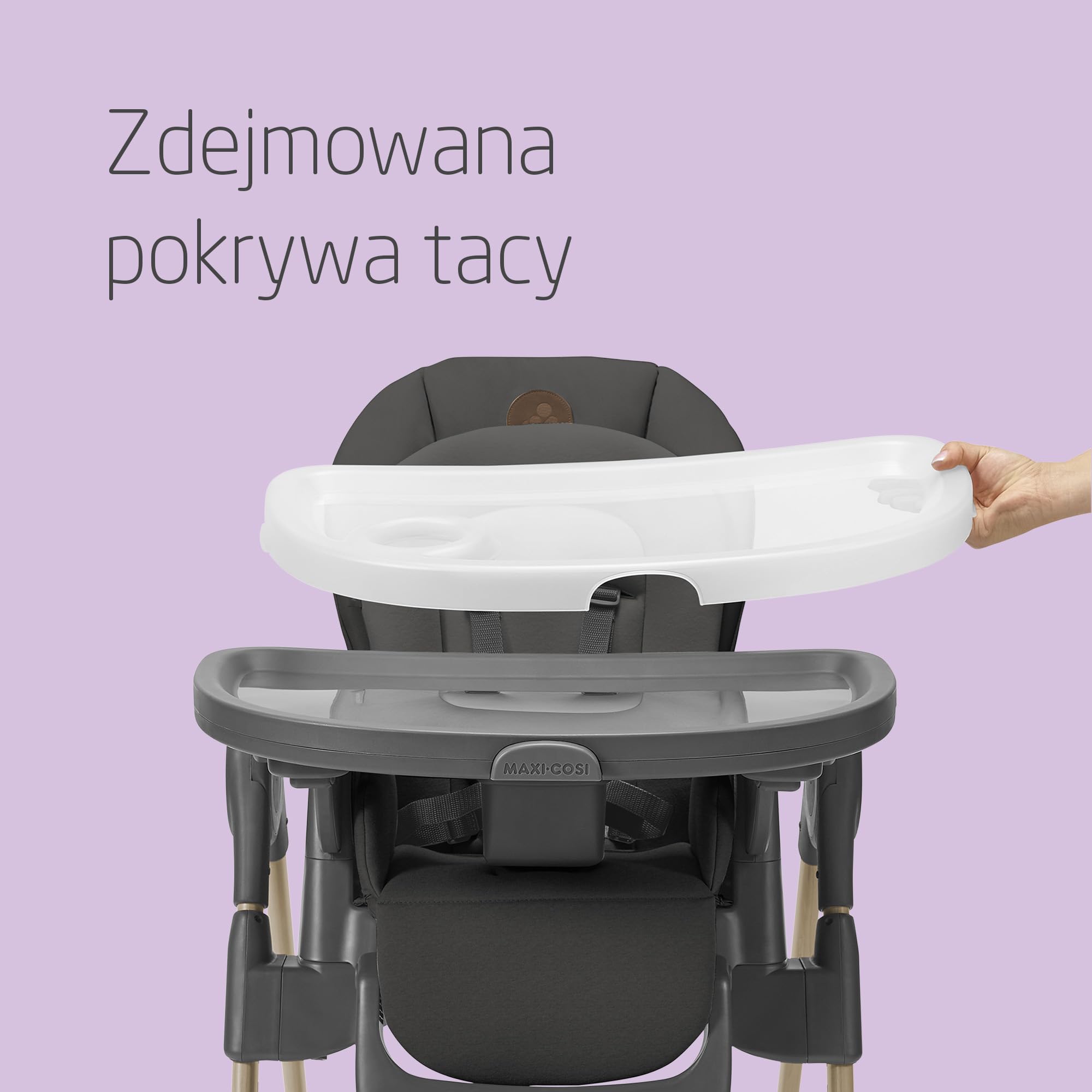 Maxi-Cosi Minla Krzesełka do Karmienia, 0–14 lat, do 60 kg, Wysokie Krzesełko, 9 Wysokości, 5 Pozycji Odchylenia, 4 Pozycje Tacy, Kompaktowe Składanie, Regulowany Podnóżek, Beyond Graphite