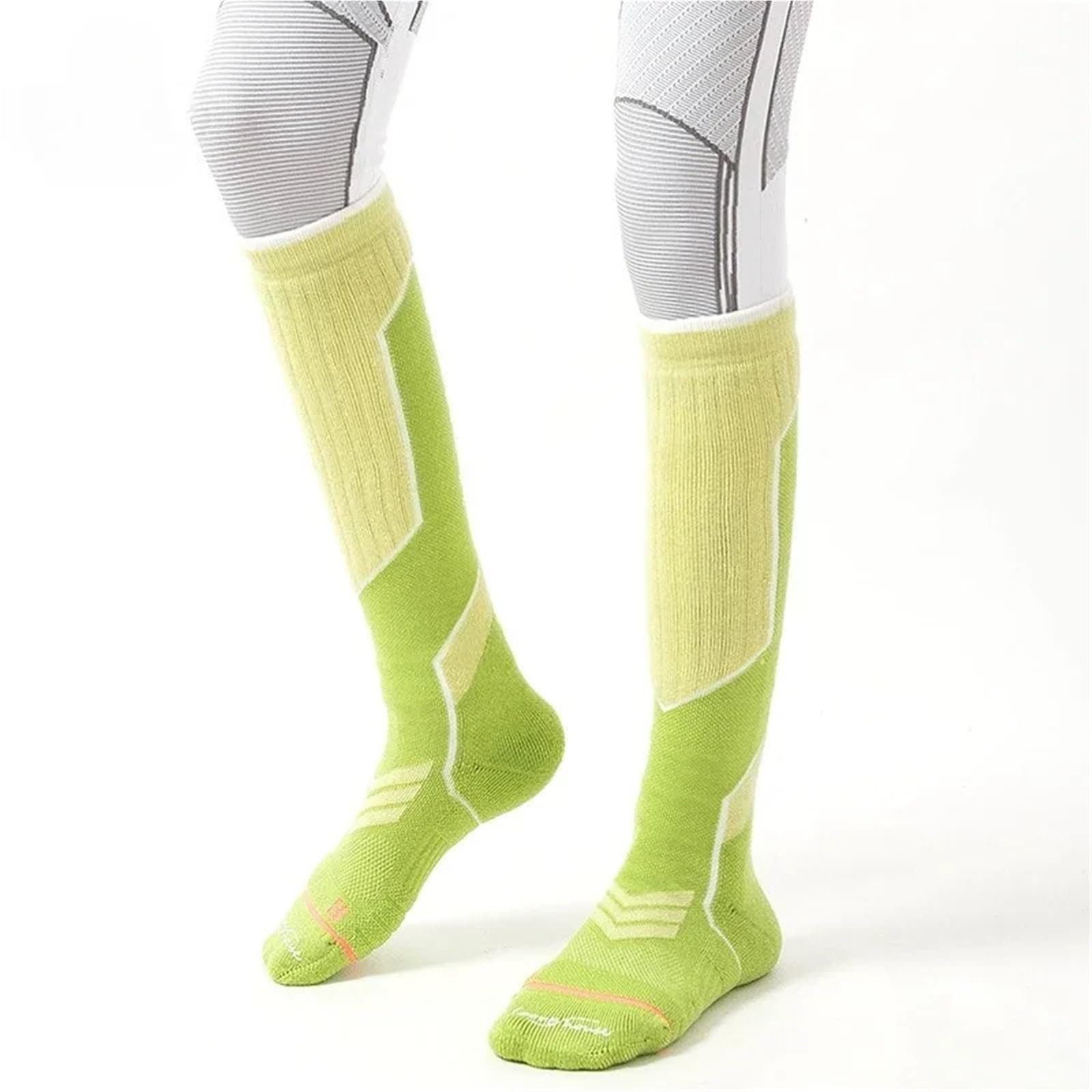 Chaussette Ski Chaussettes de Ski for Femmes, Chaudes, Coupe-Vent, Respirantes, Souples, for Adultes, résistantes, antidérapantes, for Le Sport et Snowboard(Green)