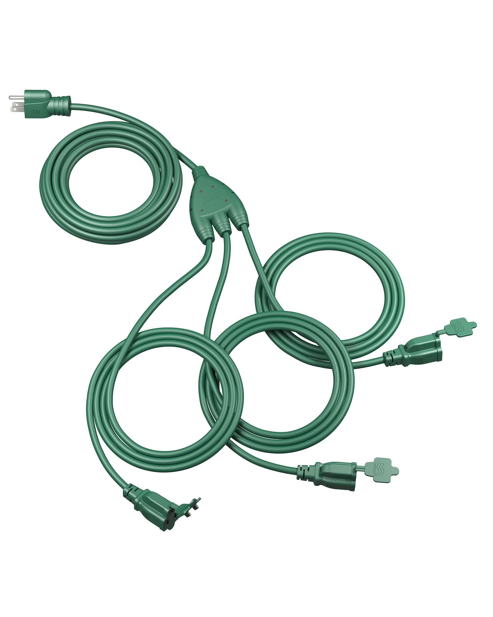 DEWENWILS Outdoor Extension Cord 1 to 3 Splitter, Total 52FT, 13A