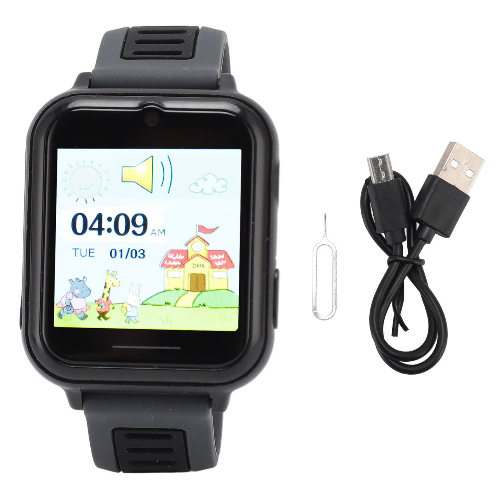 Jectse Montre Intelligente pour Enfants pour Garçons et Filles, écran Tactile Y12B, Montre Intelligente étanche pour Enfants avec 14 Jeux, Caméra Musicale, Réveil Vidéo, Lampe de Poche,