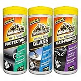 Armor All, Car Interior Cleaning Wipes, Triple Pack for Dashboard, Glass & All Around Interior, 90 Biodegradable Wipes (Set of 3x30 Plastic Free Wipes), Ideal for Car Detailing, Made in the UK