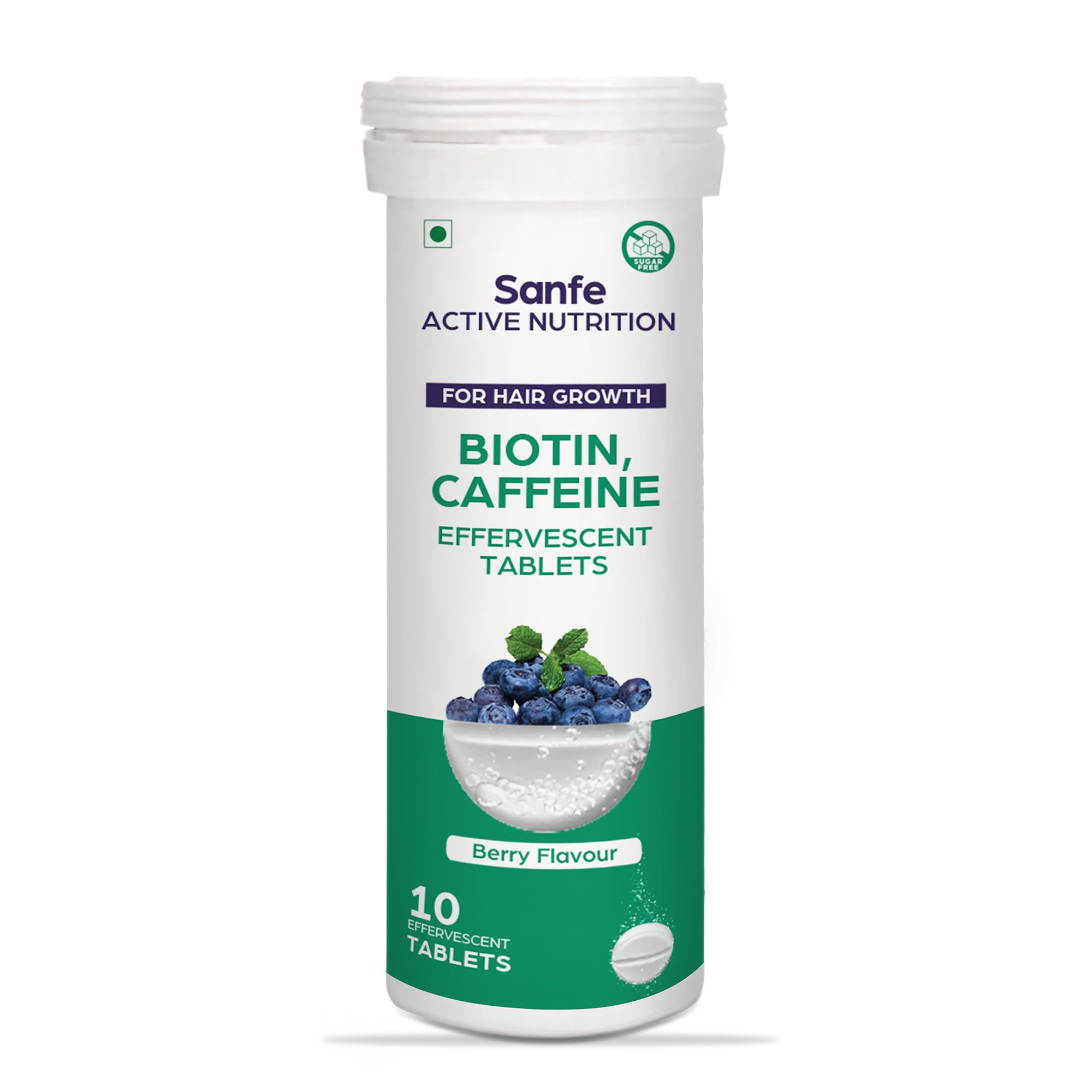 Sanfe Effervescent Tablets - Biotin + Caffeine | Active Nutrition For Hair Growth | Supports Long, Lustrous, Strong Hair | 10 Tablets-image-5
