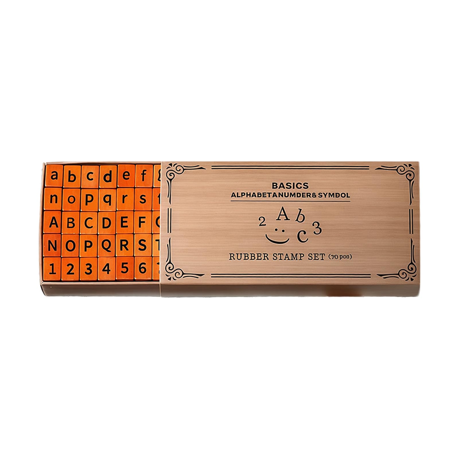 ZEPFJHE 70Pcs Retro Wooden Rubber Stamper Set Letter Number Symbols Stamper for Scrapbooking Card Making School Craft Project Scrapbook Postage