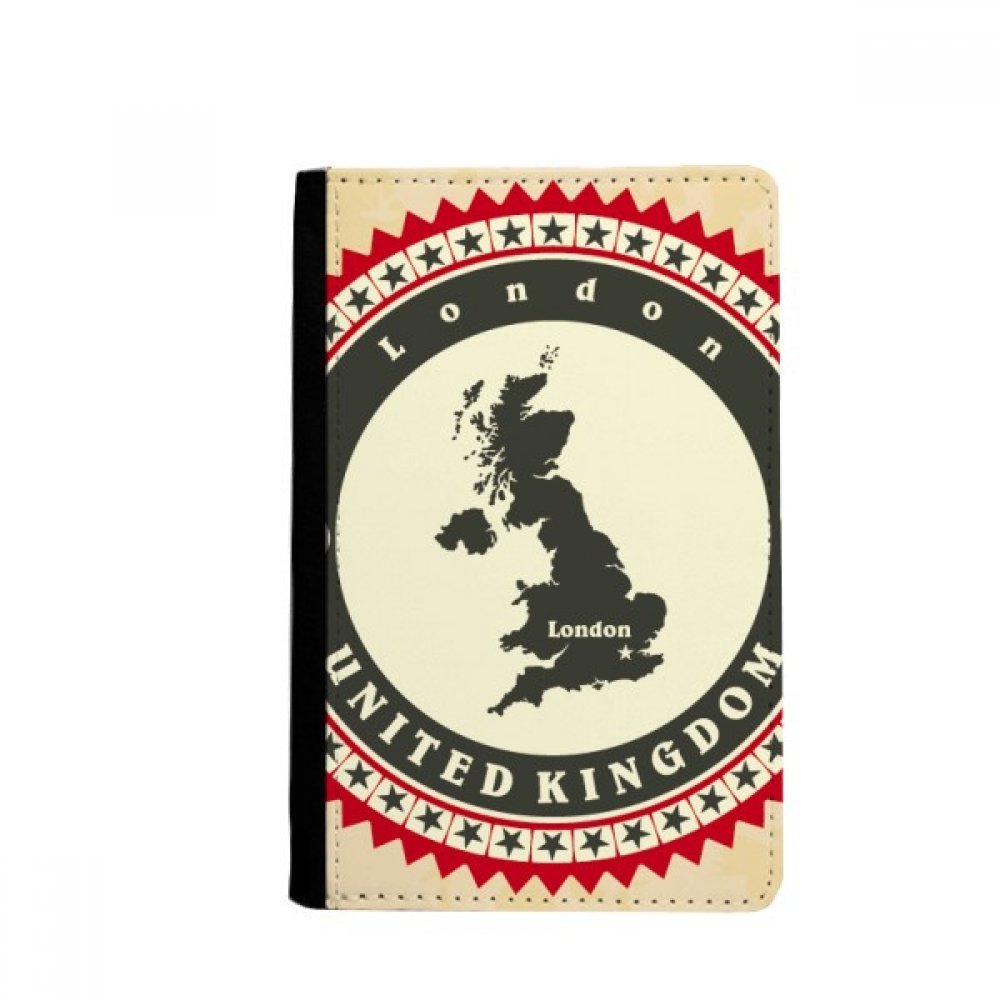 London UK United Kingdom Britain Country Map Passport Holder Notecase Burse Wallet Cover Card Purse