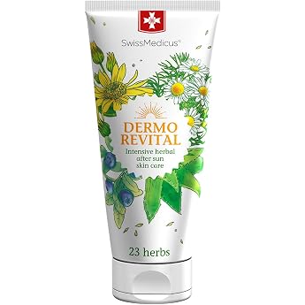 SwissMedicus DermoRevital Kr uterbalsam zur Regeneration besch digter Haut mit Beta-Glucan - revitalisiert wirksam die Haut bei Besch digung durch  berm ige Sonneneinwirkung - 200 ml