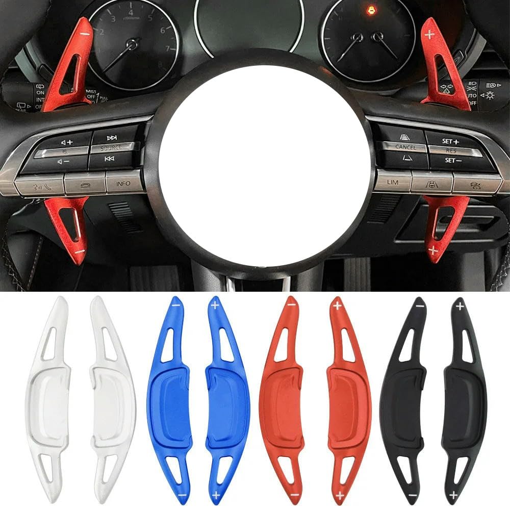 2 Stücke Lenkrad Schaltwippen Verlängerung Paddles Lenkrad Für Mazda 3 CX30 MX30 CX-30 MX-30 e-SKYACTIV-G 2020-2025 Aluminium Schaltwippen Aufkleber