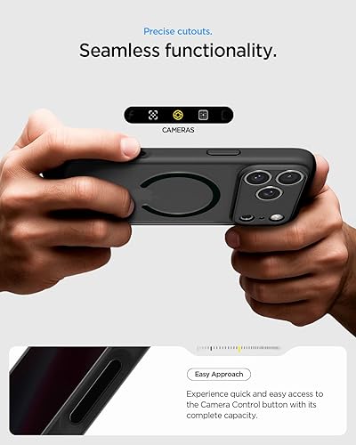 Vista 108 de Spigen Funda para iPhone 15 Pro, ultra híbrida MagFit [antiamarilleo] [compatible con Magsafe] - Fibra de carbono