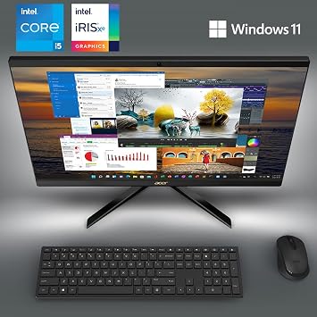 acer Aspire C27-1700-UA91 AIO Desktop | 27 Full HD IPS Display | 12th Gen Intel Core i5-1235U | Intel Iris Xe Graphics | 16GB DDR4 | 512GB NVMe M.2 SSD | Wi-Fi 6 | Copilot Enabled | Windows 11 Home