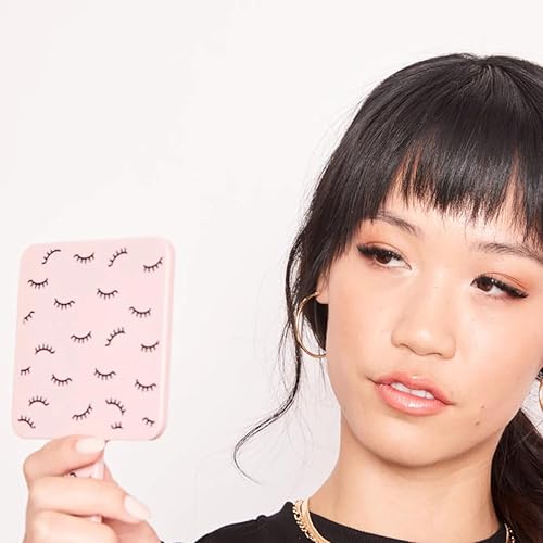 Miniatura 7 de Mini espejo de pestañas de mano rosa