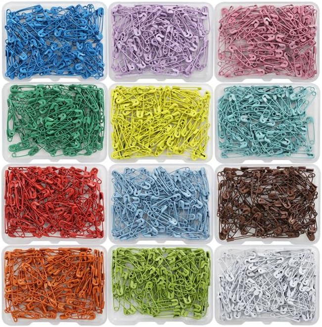 19mm 600PCS Premium Safety Pins, Colored Safety Pins Bulk Sewing Pins for DIY Craft Making and Clothing, Knitting Stitch Marker, Coffee
