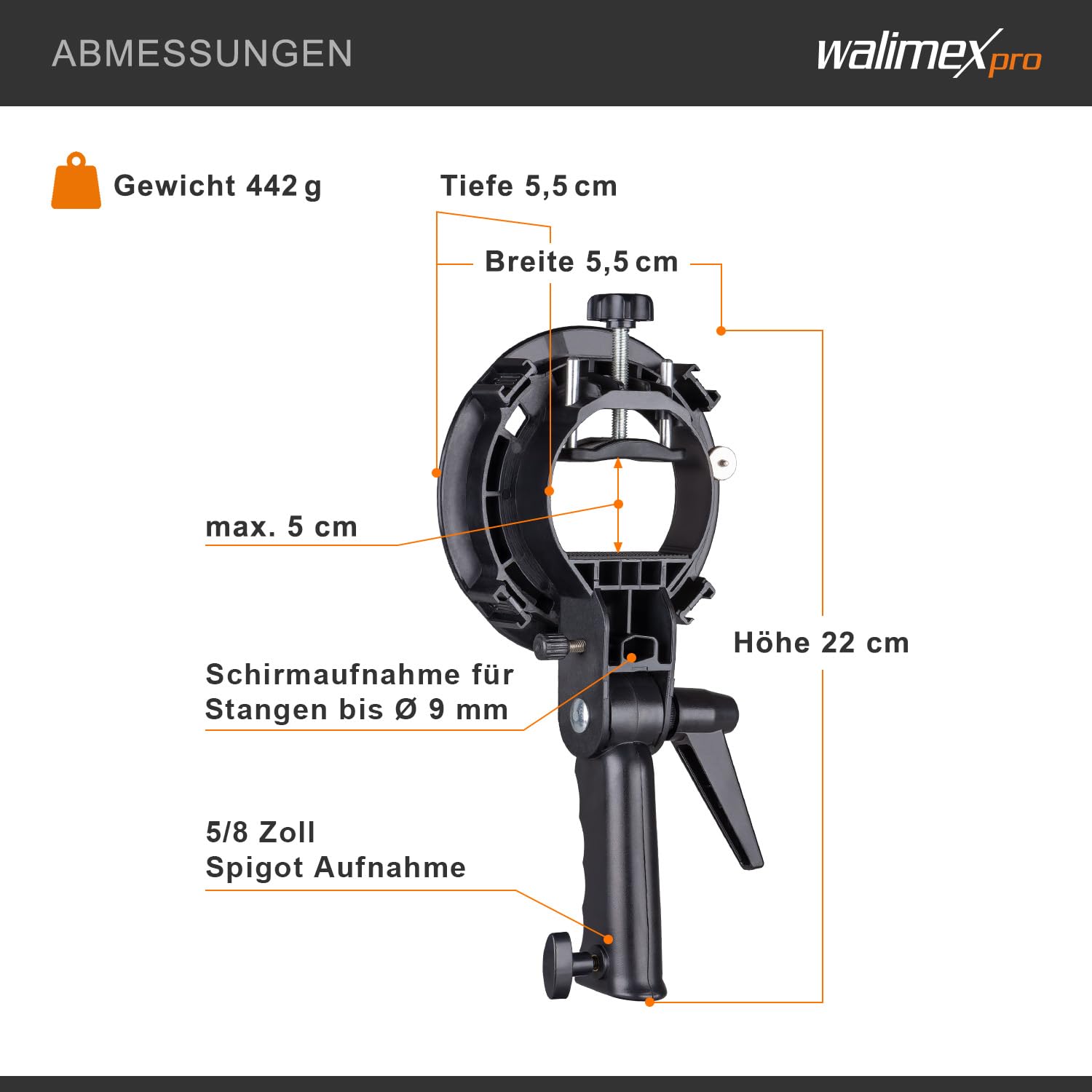 walimex pro Supporto universale per flash nero