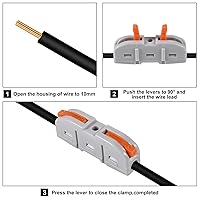 Vista 4 de Kit de conectores de cable de empalme eléctrico de conexión rápida, conectores de cable de palanca, terminales compactos en línea de empalme a tope