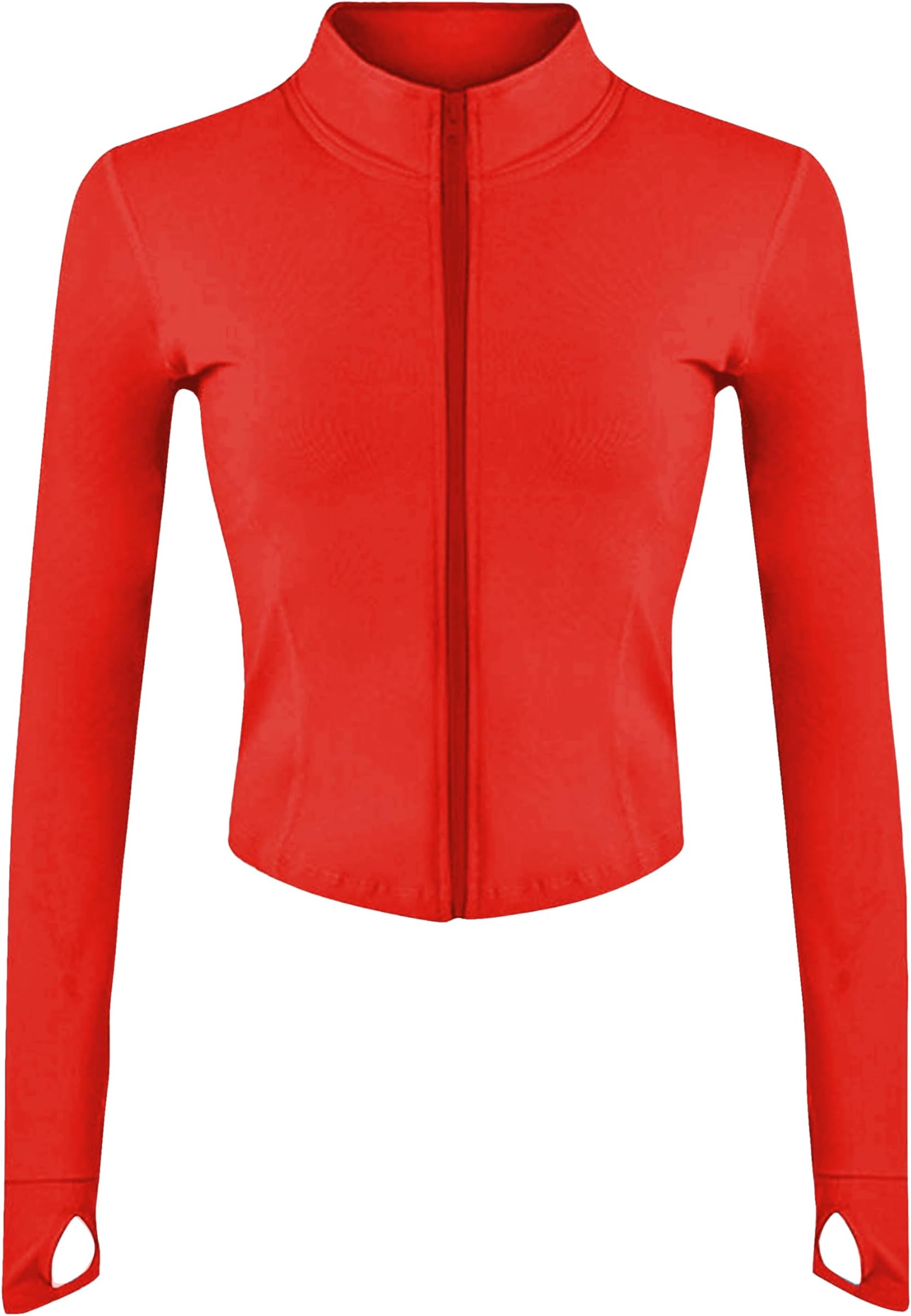 Lviefent Womens Lightweight Full Zip Running Track Jacket Workout Slim Fit Yoga Sportwear with Thumb Holes