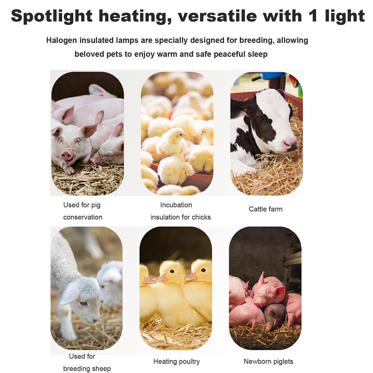 Lámpara de calor para reptiles con protector de bombilla, calefactor para gallineros, luz de calor para criadoras al aire libre, lámpara de calor para mascotas,275W