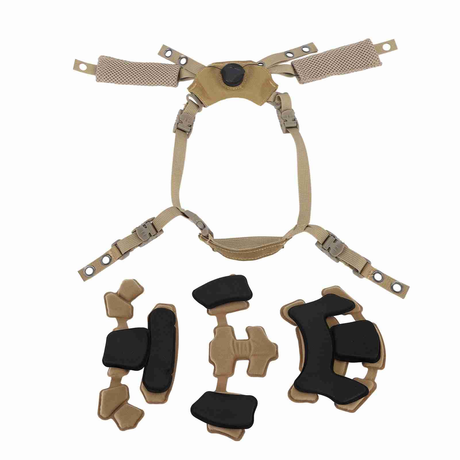 Helmet Padding Kit for Fast MICH Wendy Helmet, Soft Comfortable Sponge Pad Strong Compatibility for Most Helmets, Easy Installation and Adjustable (Army Green Sponge) (Mud Spongeand Suspension)