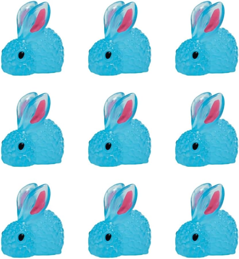 500pcs Glowing Toy Resin Rabbits Statues Tiny Bunnies Figurines for Indoor and Outdoor Plant Decoration