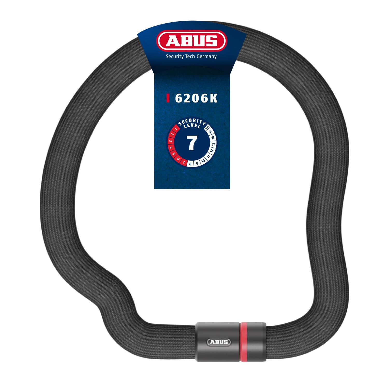 ABUS Goose Lock Kettenschloss – 6 mm stark, 110 cm lang, Schwarz