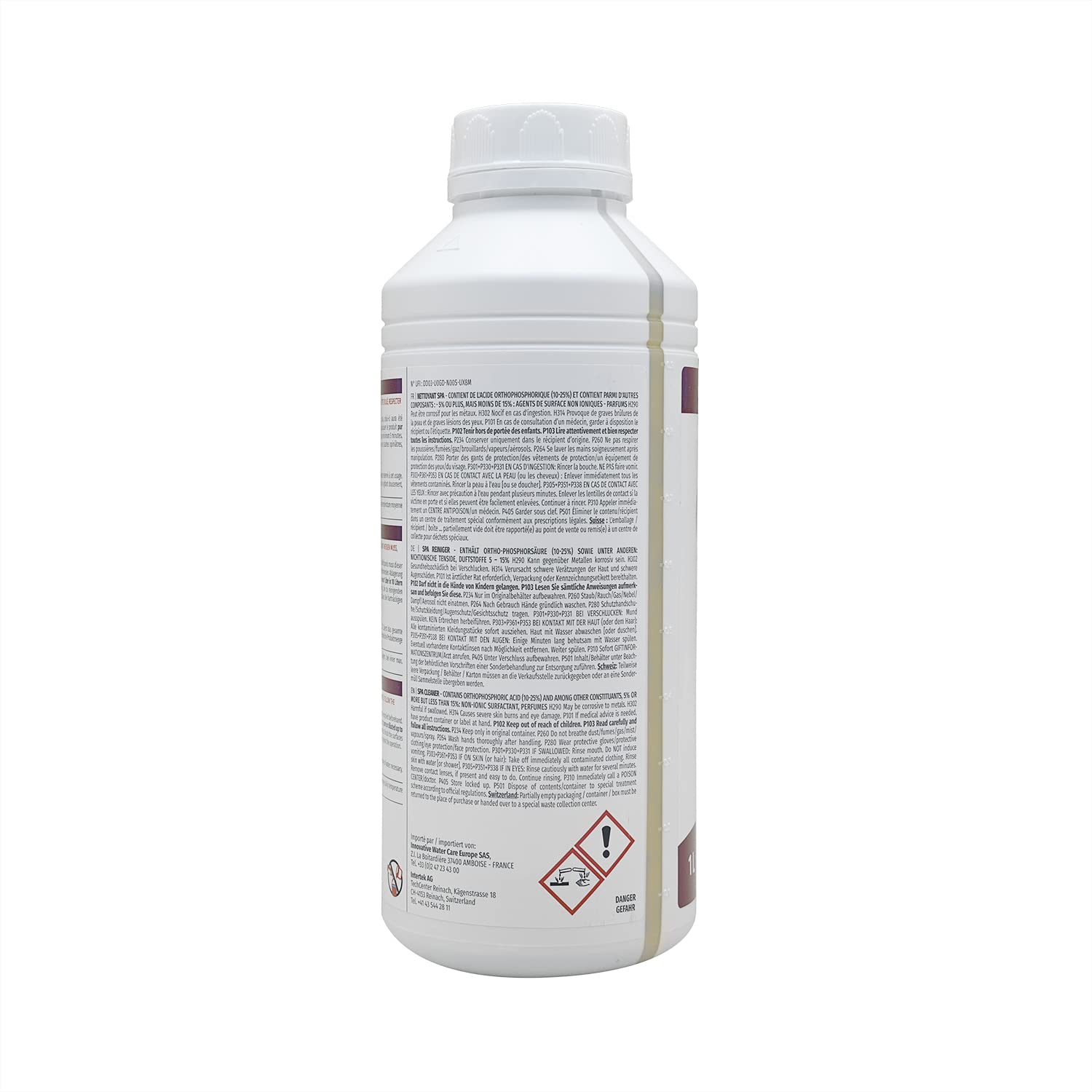 HTH Spa NETTOYANT Liquide - 1L | Nettoyant Spa - Nettoie et Détartre Le Spa + 10 Tests HPS OFFERTS 6 en 1
