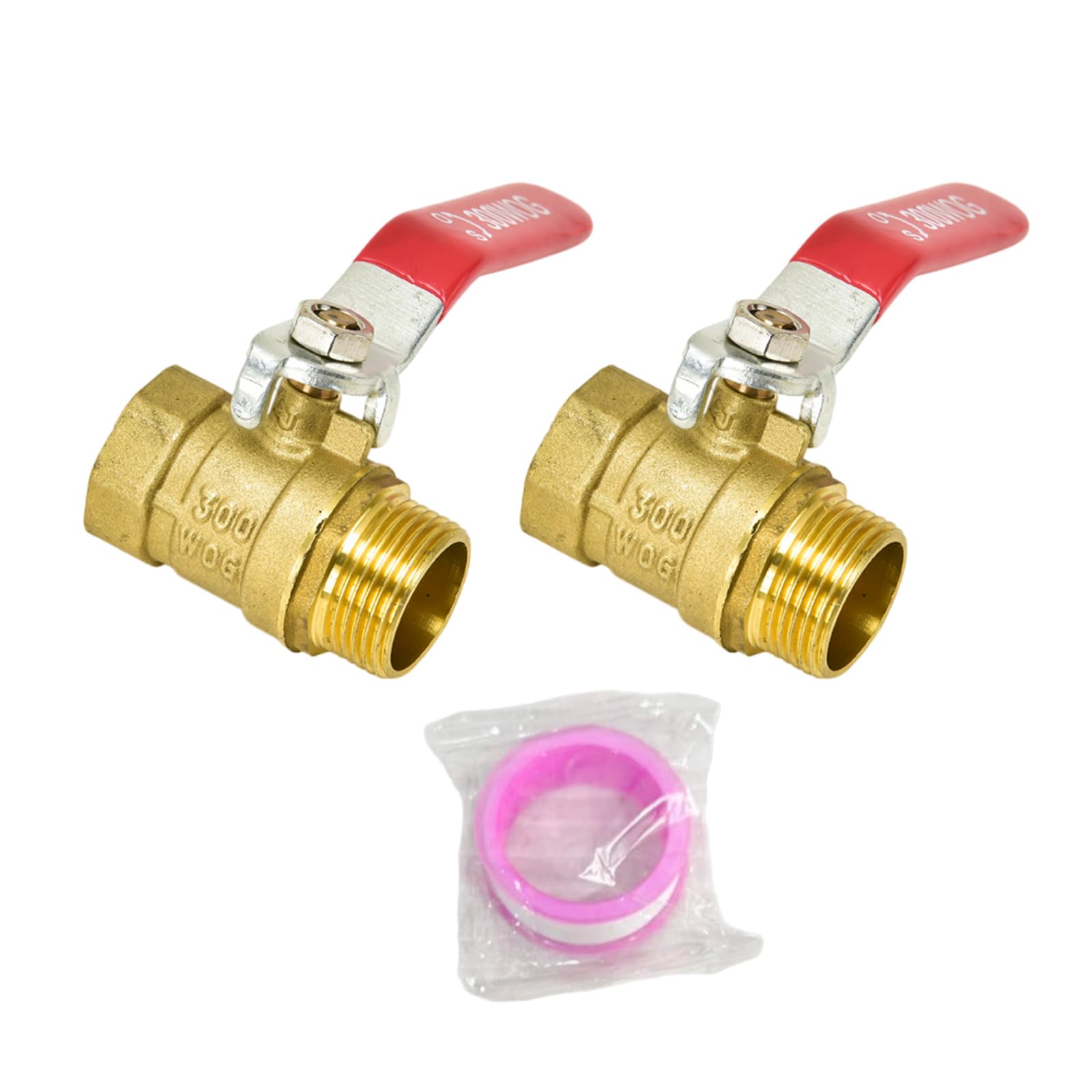 2PCS Strong Brass Ball Valves Set with Internal External Threads Heavy Duty for Fluid Control in Multiple Applications Ball Gate