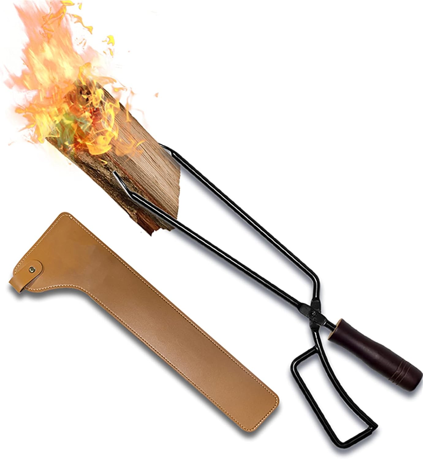 Charcoal Tong，Fireplace Tongs， Firewood Tongs, Stainless Steel Log Grabber, For Indoor Outdoor Fire Pits, Cooking Tong Outdoor Tools, for Charcoal Coal Campfire Wood Stove