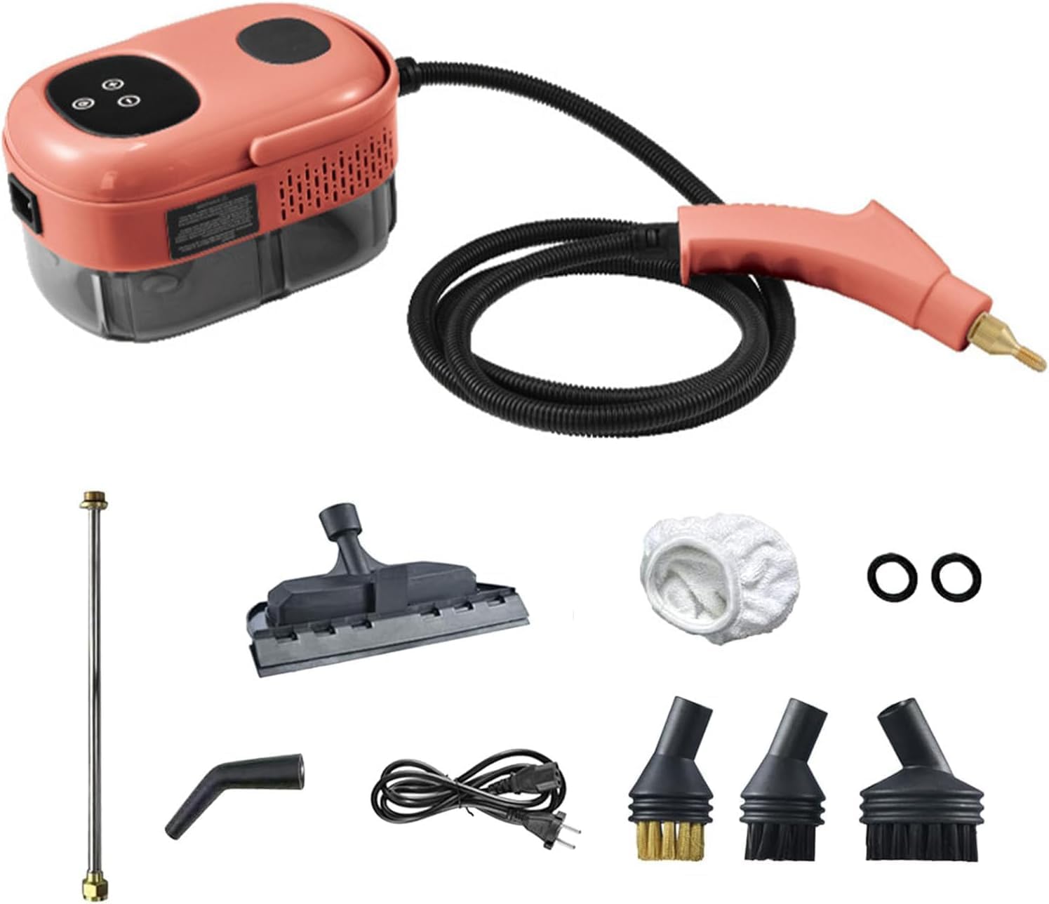 スチームクリーナー、2500Wハンドヘルドスチーマー洗浄機、3つのブラシ