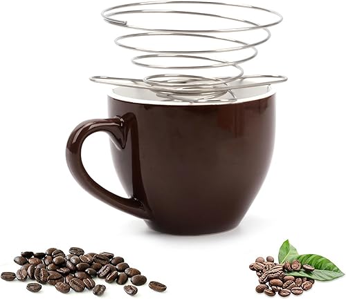 Miniatura 2 de SUEIANNMN - Soporte plegable para filtro de gotero de café, 1-2 tazas, filtro plegable de acero inoxidable reutilizable para cono de café, portátil,