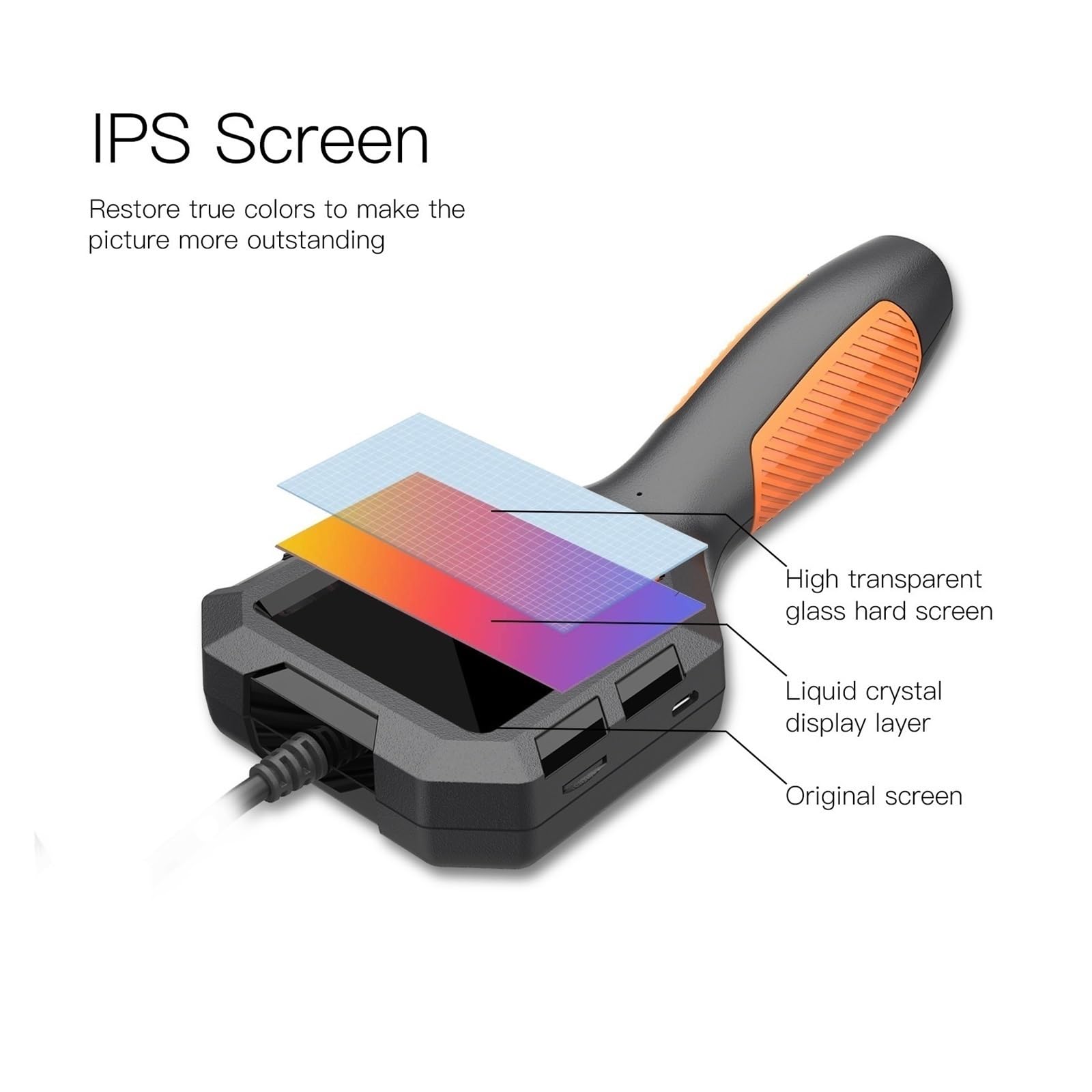 Kamera inspekcyjna endoskopu Przemysłowa Kamera Endoskopowa 2.8 ''ekran IPS HD1080P Boroskop Inspekcyjny IP68 Wodoodporny 8mm/5.5mm Obiektyw LED Do Rury Samochodowej Kanalizacja(15m,P10-5.5MM Lens)