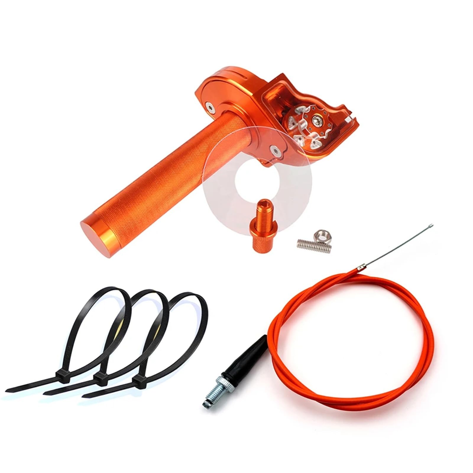 Misura for Ciclomotore Scooter Dirt Bike ATV Universale di Alluminio di CNC Del Motociclo Acceleratore 7/8 ''22mm Manubrio Acceleratore Twist Grip Twister(Orange Set)