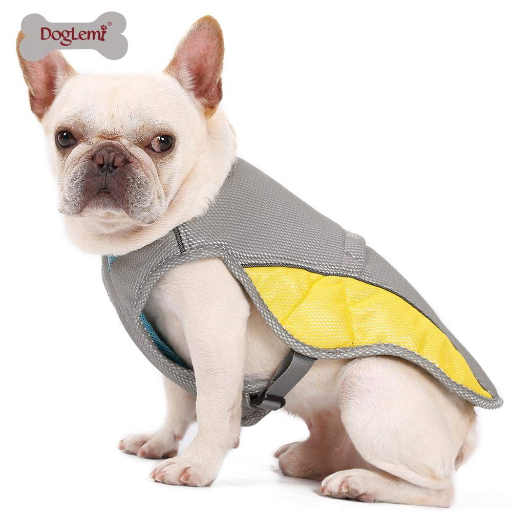 DoglemiCooling Pet Vest (L, Grey/Yellow)