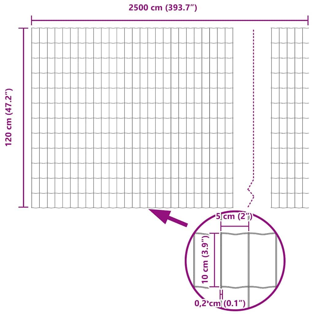 Ogrodzenie euro, szare, 1,2 x 25 m, żelazo powlekane PCW, wytrzymałe ogrodzenie ogrodowe do użytku na zewnątrz, bariera dla zwierząt, łatwy montaż bez kopania