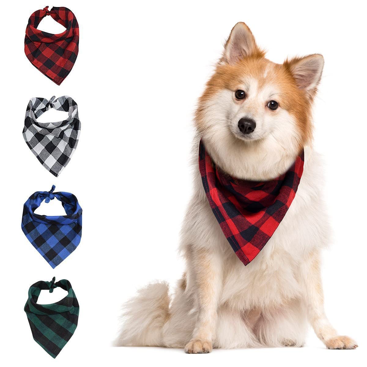 PRO BLAZES 100% Pure Cotton Dog Bandana - Pack of 2,4 & 6 Dog Bandanas for Large Dogs - Washable Bandanas for Dogs - Pet Gift Accessories Bandana for Dogs - Cool Smart Dog Scarfs (L (Pack of 4))