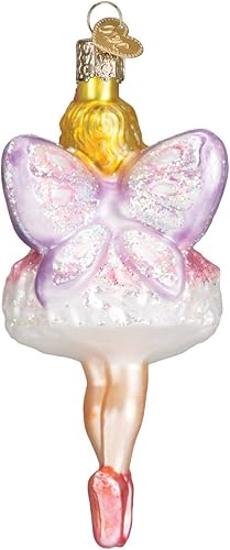 Miniatura 3 de Old World Christmas Adorno soplado de cristal de hada de azúcar ciruela para árbol de Navidad, decoración navideña hecha a mano, colección de