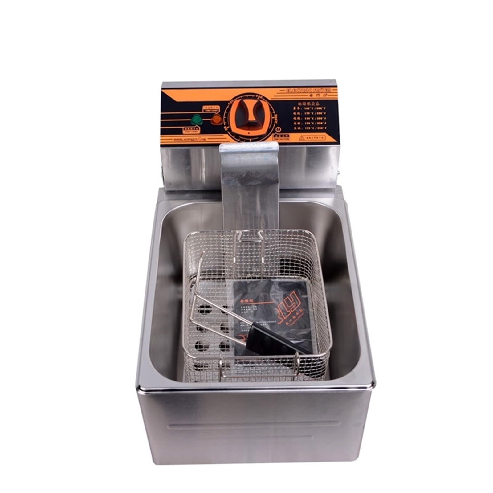 Freidoras, Freidora eléctrica Comercial for el hogar, freidora de Cocina, Cesta for cocinar Patatas Fritas, sartén Profunda, 6L, 2,5 kW