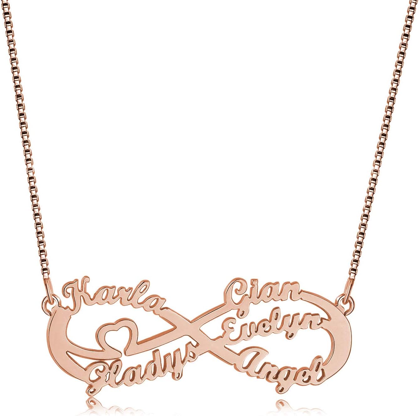 Custom Eternal Infinity Necklace Personalized 1-6 Name Necklace Namplate Jewelry Gift for Couples, Friends, Christmas, Mother's Day, or Valentine's Day