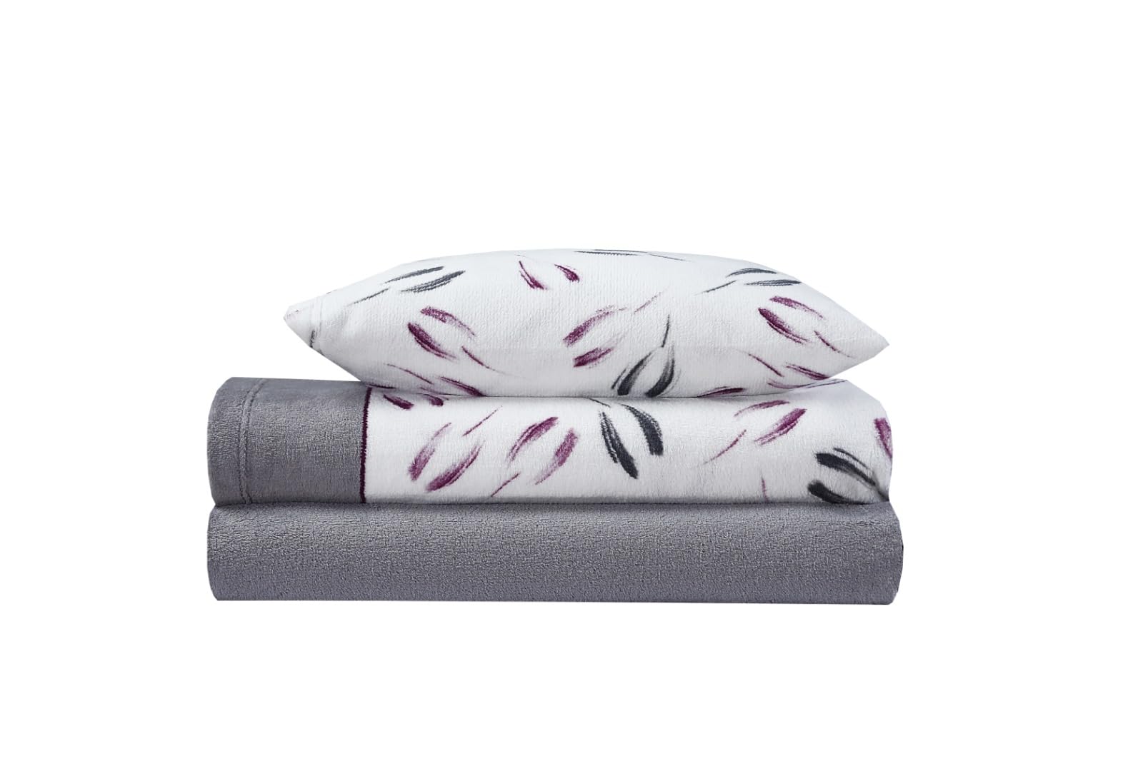 Paula Home Juego Sábana CORALINA, Térmica Invierno 3Pcs 240Gr/M². Incluye Encimera, Bajera Ajustable, Funda Almohada. (Gris 135x190/200+30cm para Cama 135)