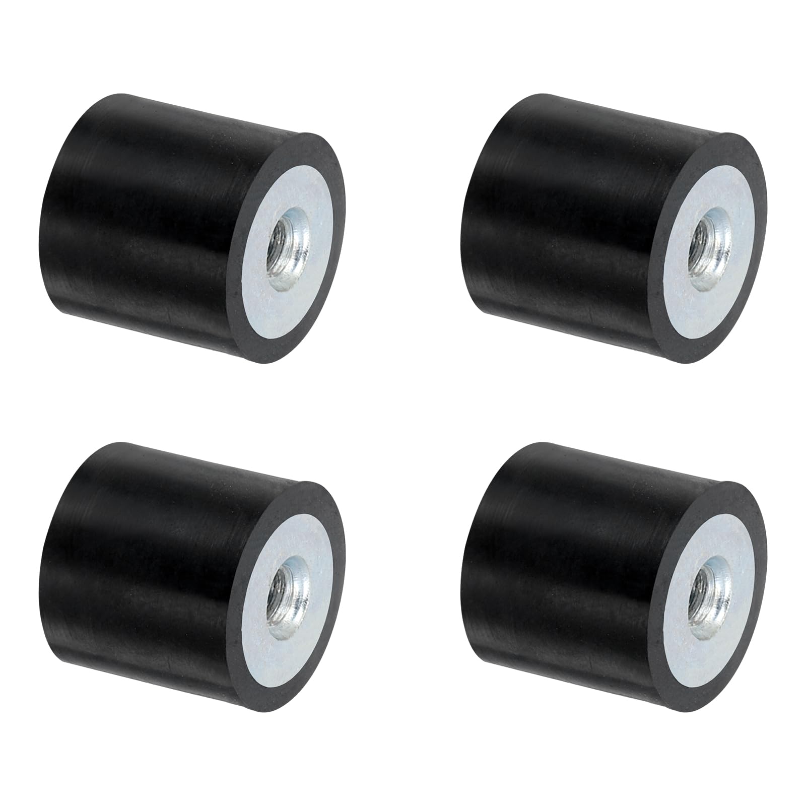 sourcing map 4Pcs 15 x 15mm M4 Female Thread Rubber Mounts, Vibration Isolator, Replaces Anti Vibration Pads Flat Silent Block Base Block