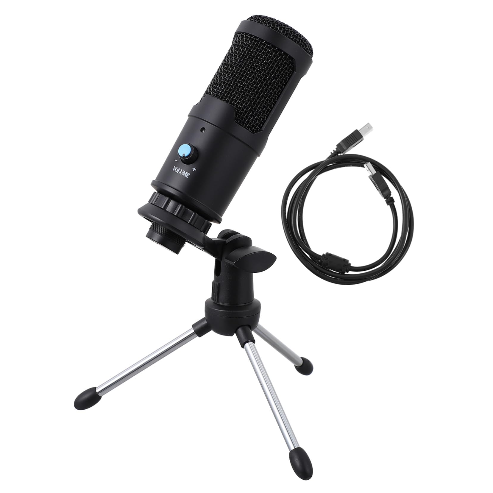 Micrófono USB de Condensador Cardioide para Portátil y Conferencia Negro