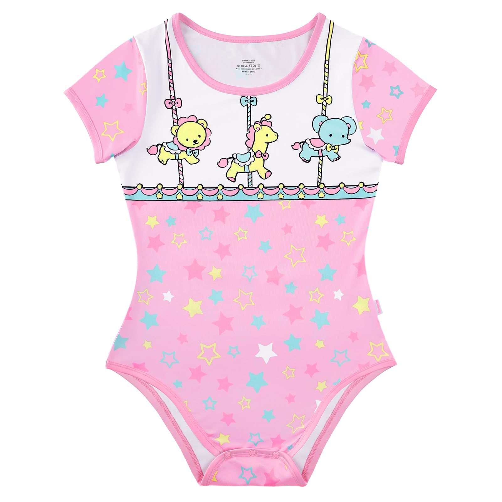 LittleForBig Jedwabiste śpioszki Onesie Piżama Bodysuit - Mały cyrk Kombinezon Body