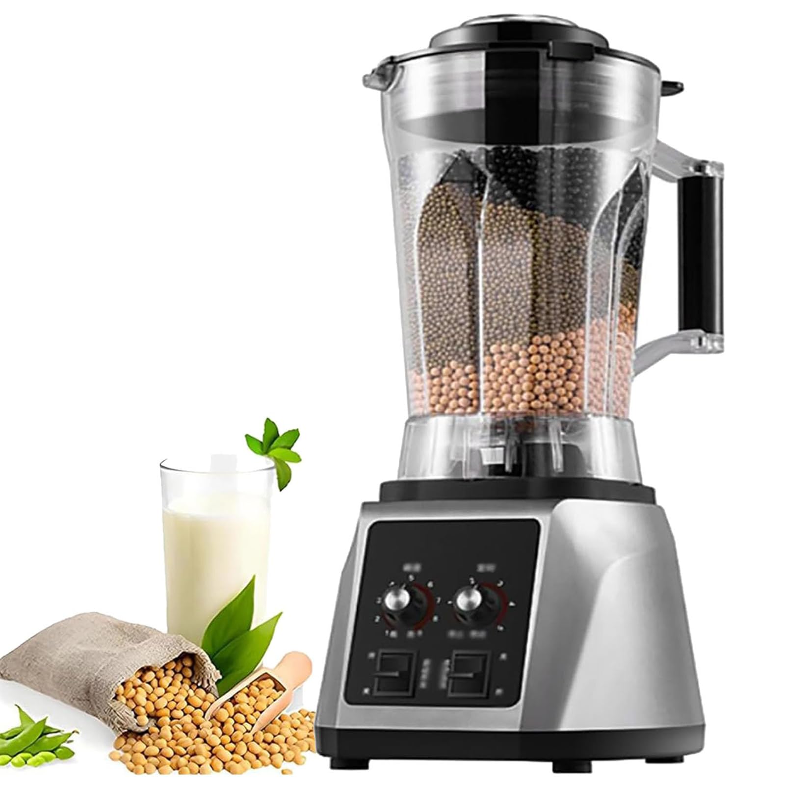 Blender Commercial 2200W, Machine à Lait de Soja 6L, 48000RPM et 8 Lames