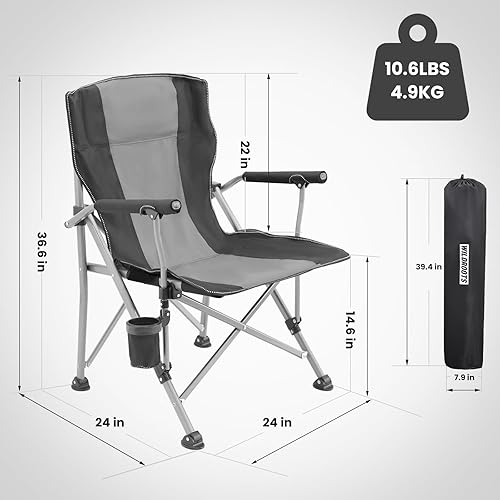Miniatura 2 de WILDROOTS Silla de camping resistente, silla plegable acolchada duradera