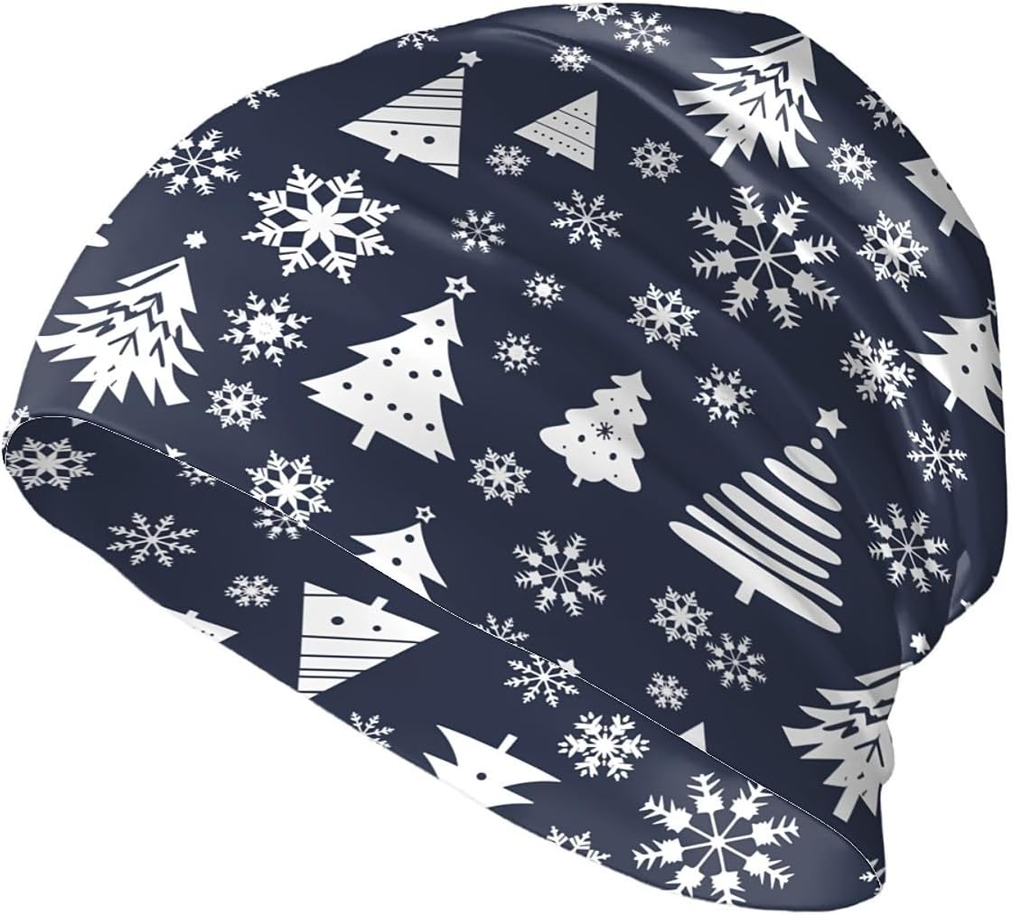 Christmas Women's Slouchy Beanie for Men Hat Adult Dwarf Hats Chemo Cap Cancer Headwear Caps Baggy Skull Sleep Cap Nightcap