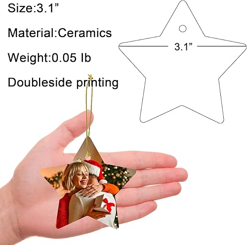 Miniatura 15 de Adornos de Navidad personalizados 2025 con cualquier imagen, adorno acrílico para colgar fotos – con mis propias fotos – Adornos de imagen