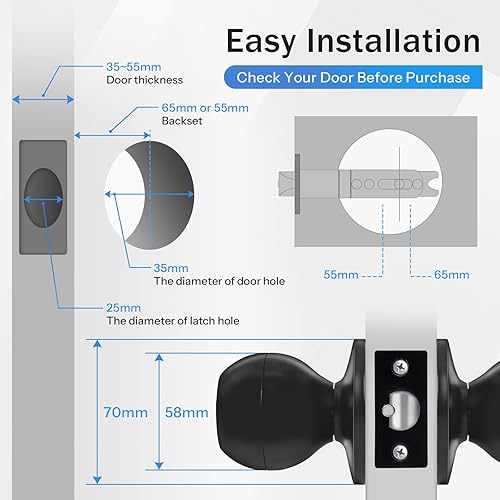 Miniatura 7 de Cerradura de puerta de huellas dactilares, perilla inteligente de puerta de huellas dactilares, cerradura de puerta biométrica con control de