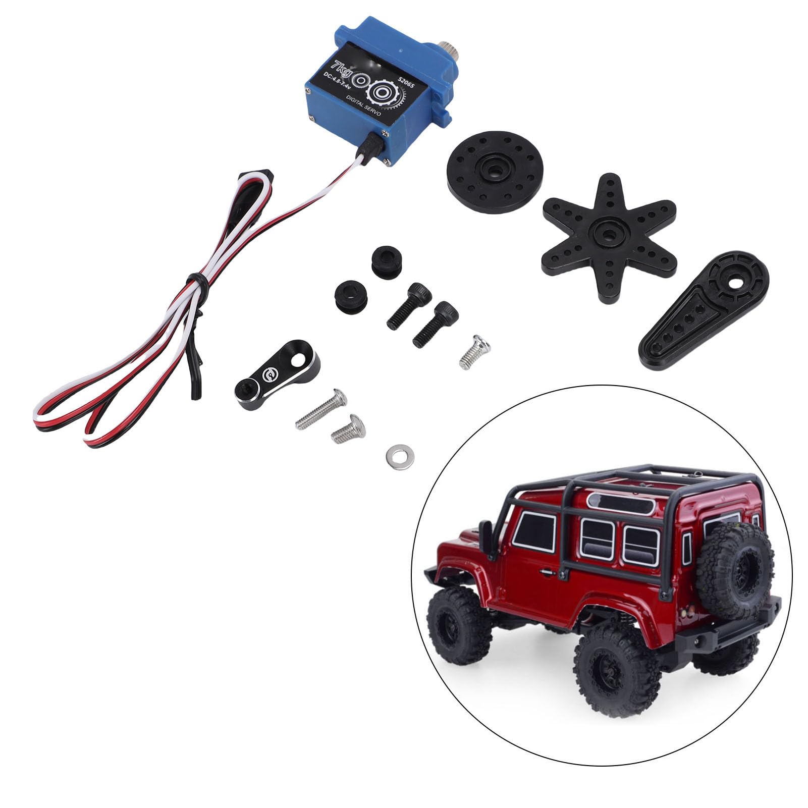 3 Pcs 7kg RC Servo Digital, IP66 Metal Gear Directing Servos Part para 1/10 Crawler de Escala SCX10 III