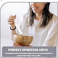 Vista 9 de Cuenco para cantar, mazo de acrílico transparente para tocar meditación de cristal, yoga o baños de sonido