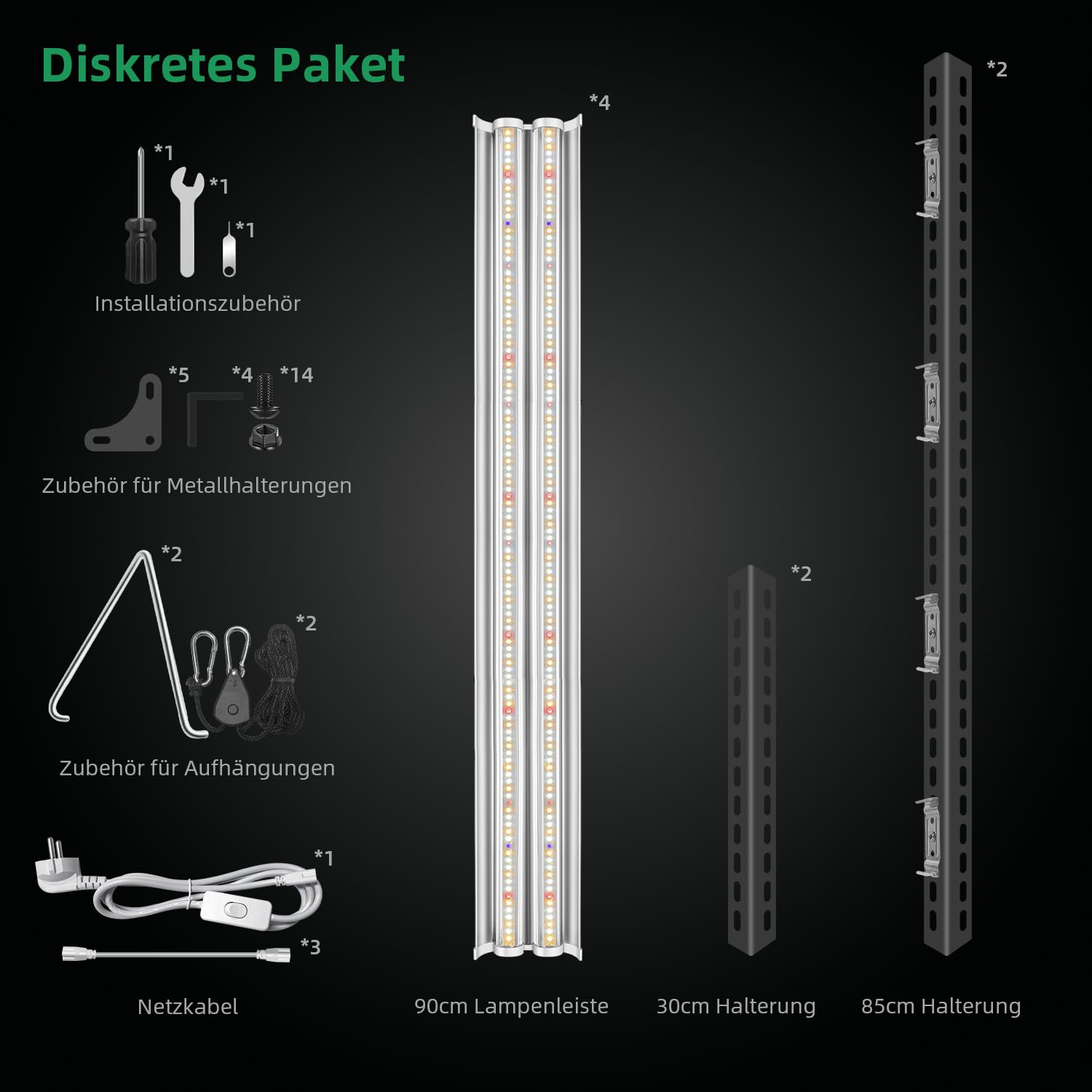 Wolezek WK2000 Pflanzenlampe LED UV IR Vollspektrum, 90x90cm Grow Lampe mit großem Beleuchtungsbereich, 1040 LEDs Grow Lampe, 200W Grow Light mit 160-Grad-Reflektordesign, Daisy Chain Pflanzenlicht