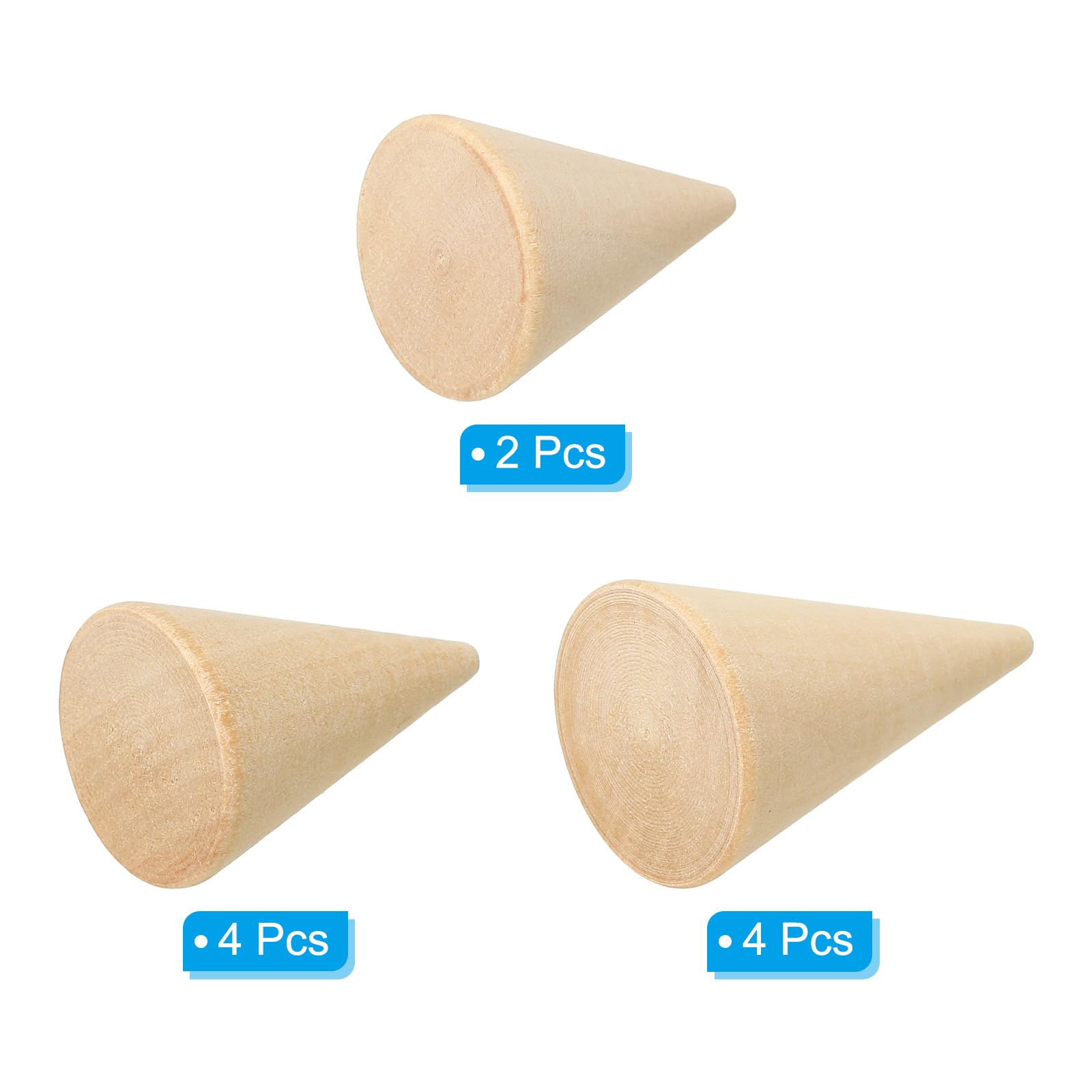 PATIKIL Natural Wood Cone Ring Holder - Image 3