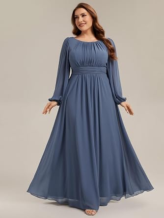 Ever-Pretty Women's Long Sleeve Plus Size Formal Mother of the Bride Dress