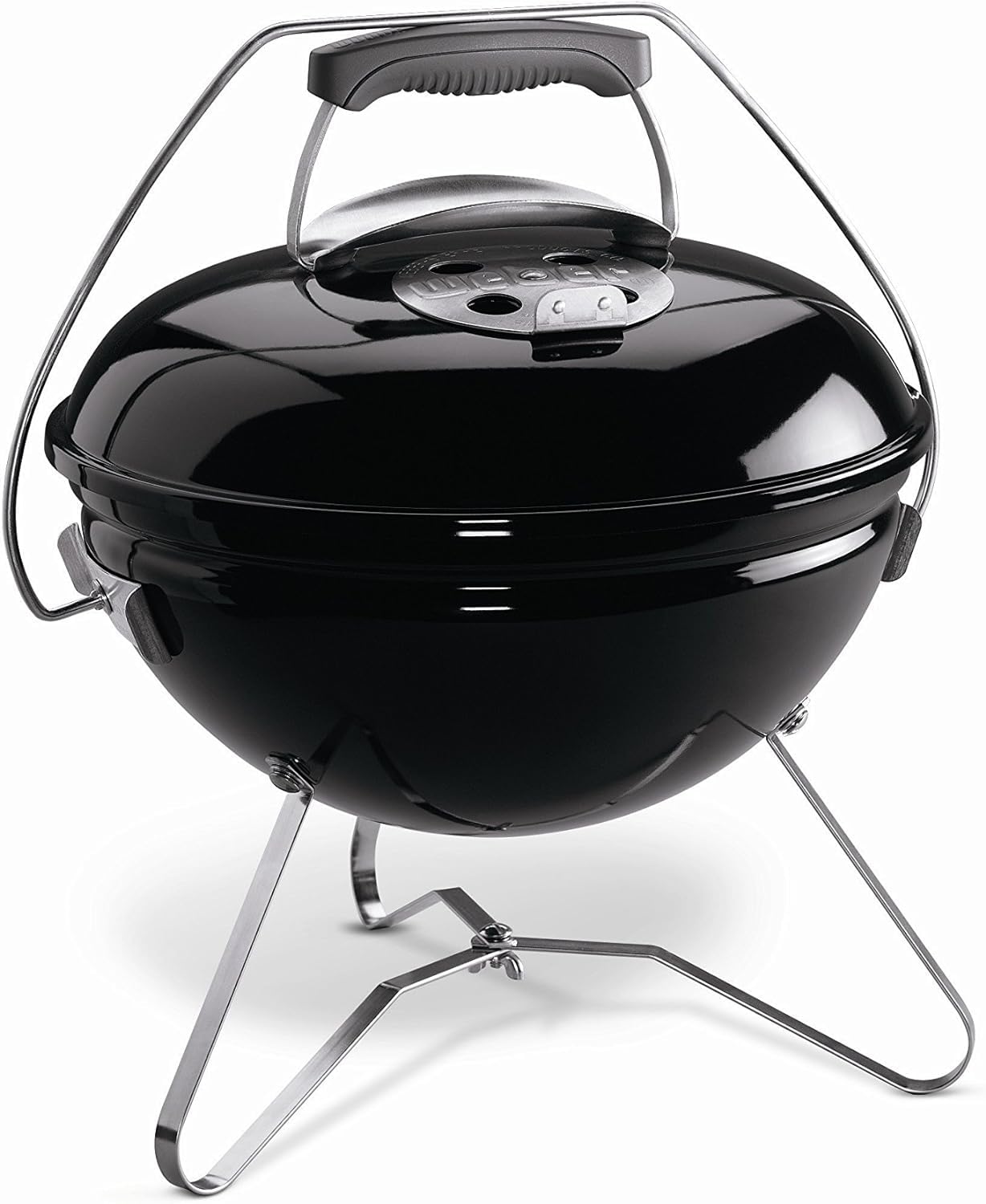 Weber Smokey Joe Premium Barbecue a Carbone, Maniglia per il trasporto, Ø 37 cm, Nero (1121004) + Weber 17612 - Cubetti Accendifuoco 48 Pastiglie, Marrone
