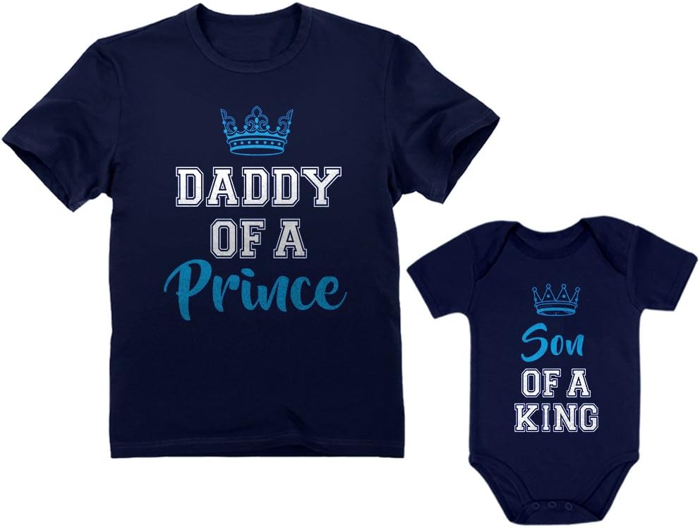 King & Prince Father Son Matching Shirts Fathers Day Dad and Baby Outfits